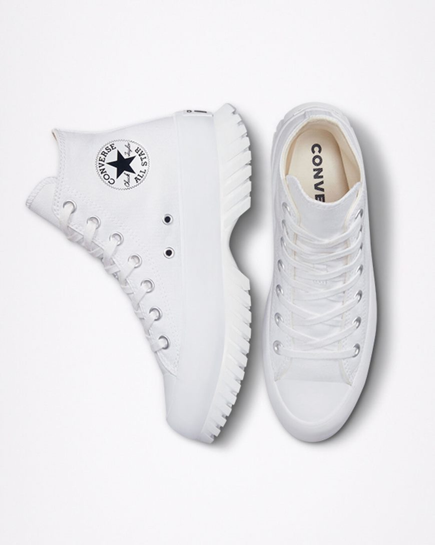 White / Black Converse Chuck Taylor All Star Lugged 2.0 Women's High Top Shoes | VN158I7K3