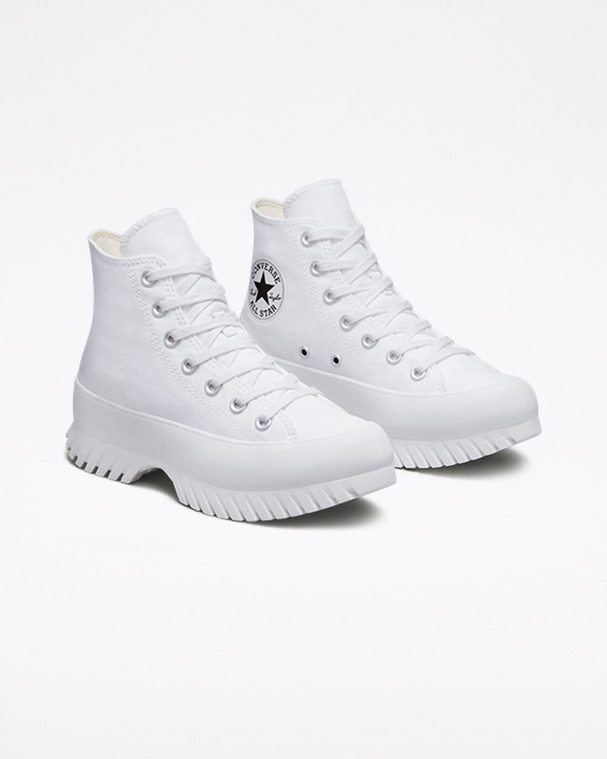 White / Black Converse Chuck Taylor All Star Lugged 2.0 Women's High Top Shoes | VN158I7K3