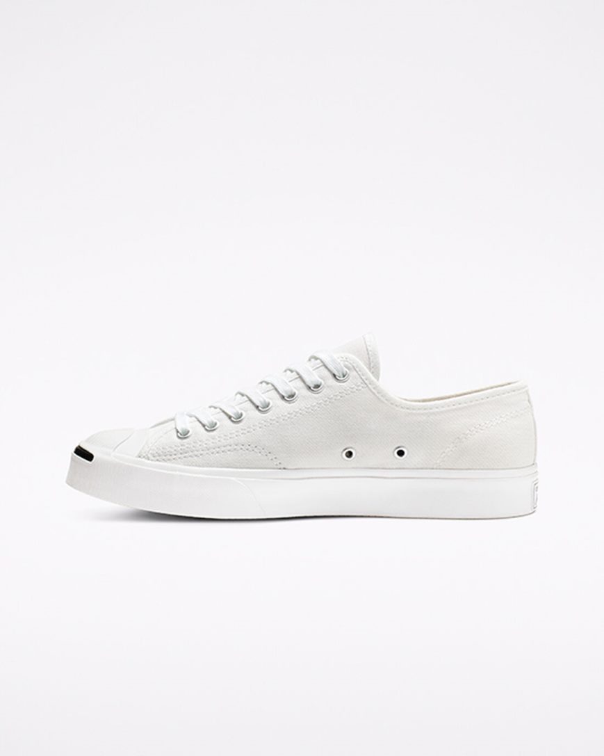 White / Black Converse Jack Purcell Canvas Women's Low Top Shoes | ZC9L57K34