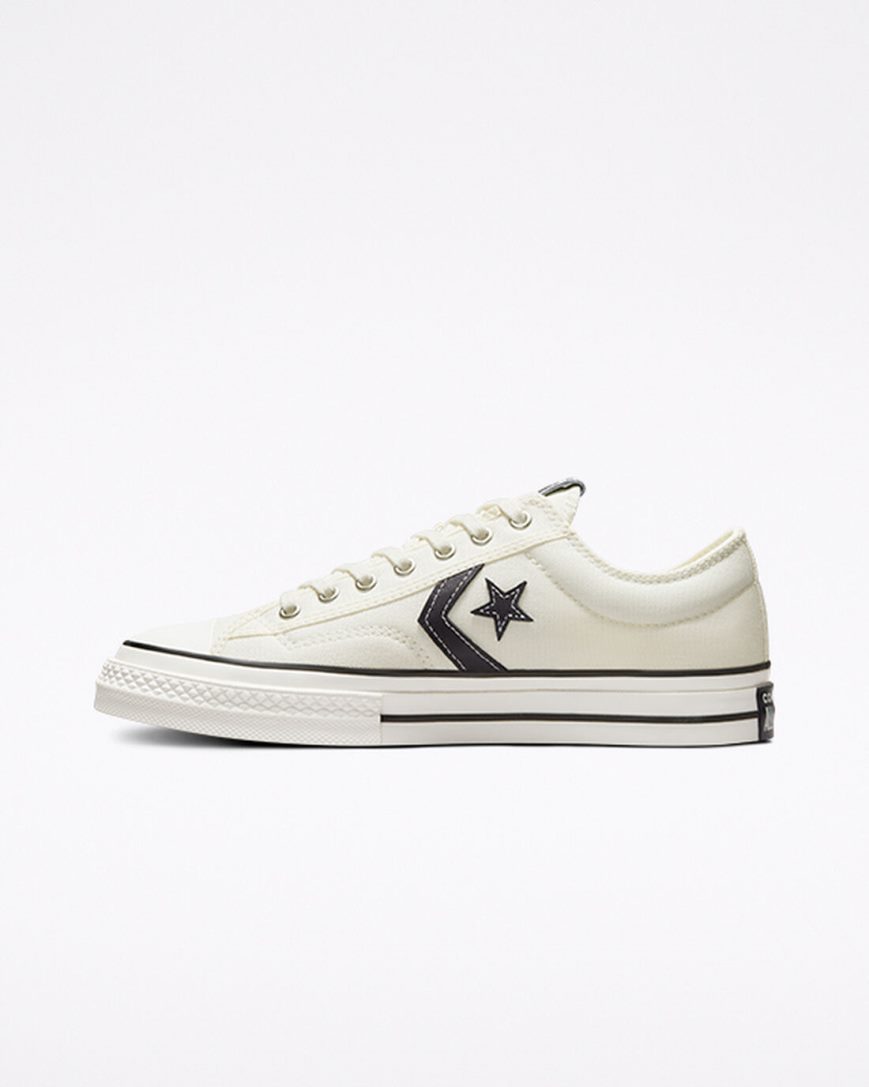 White / Black Converse Star Player 76 Women's Low Top Shoes | RF5LIK948