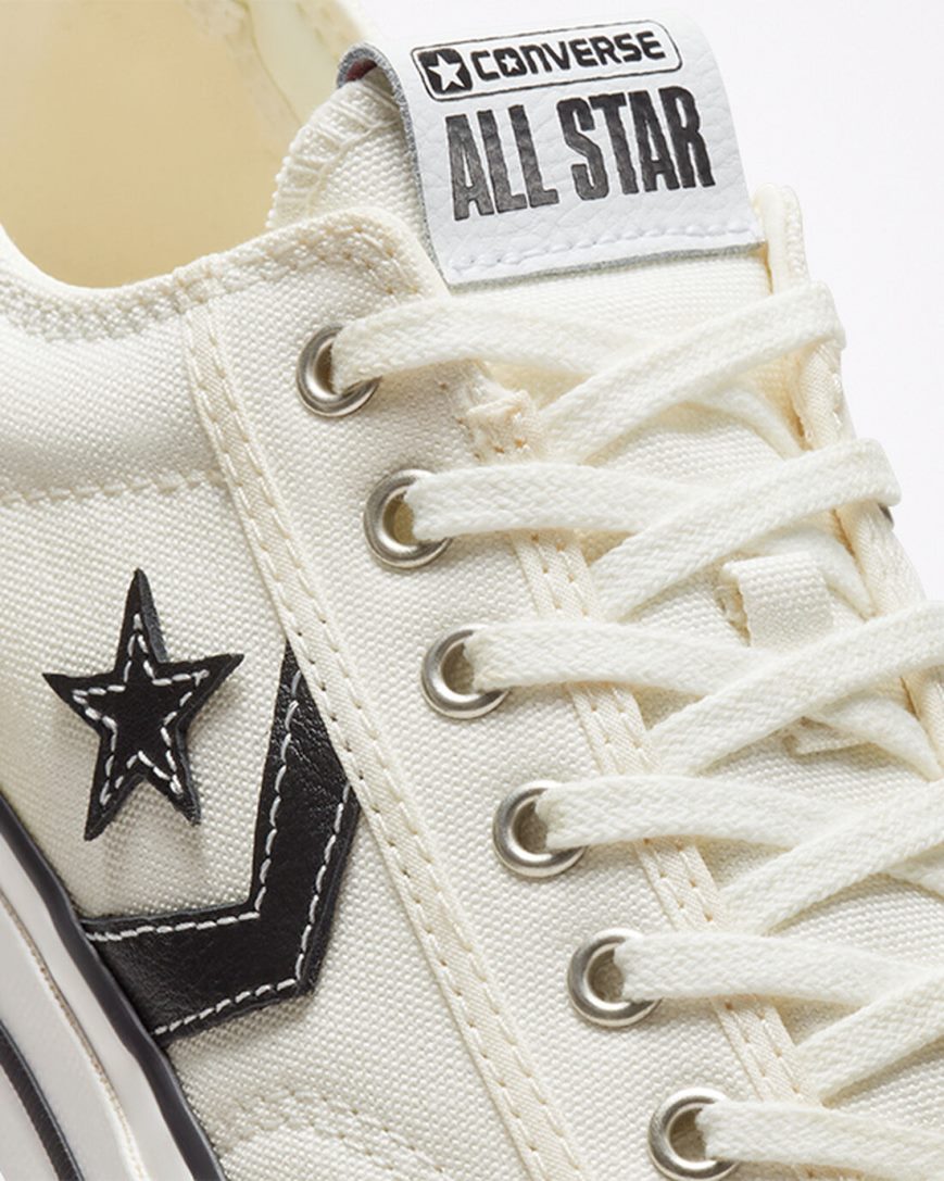 White / Black Converse Star Player 76 Women's Low Top Shoes | RF5LIK948