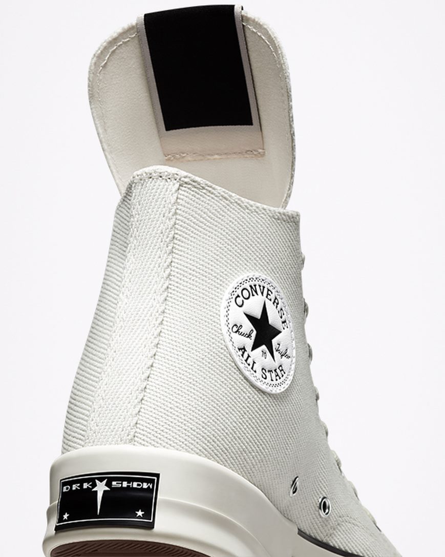 White / Black Converse x DRKSHDW DRKSTAR Chuck 70 Men's High Top Shoes | TYI9157L4