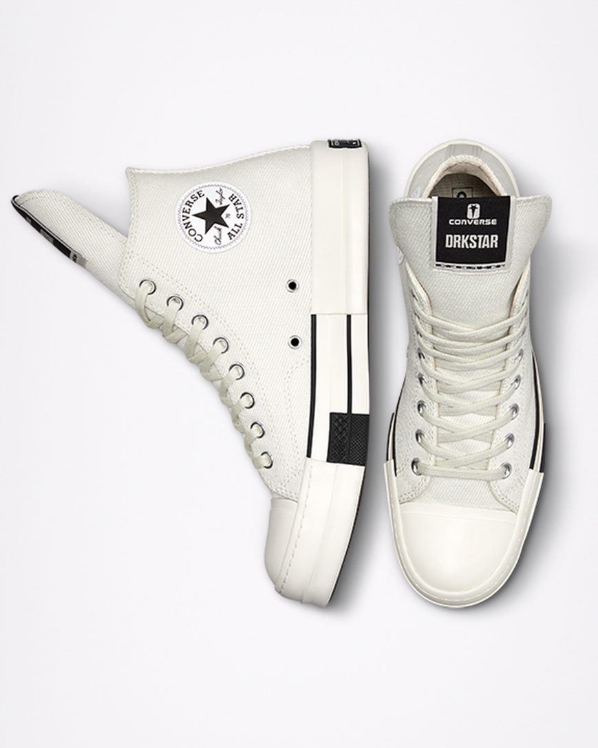 White / Black Converse x DRKSHDW DRKSTAR Chuck 70 Men's High Top Shoes | TYI9157L4