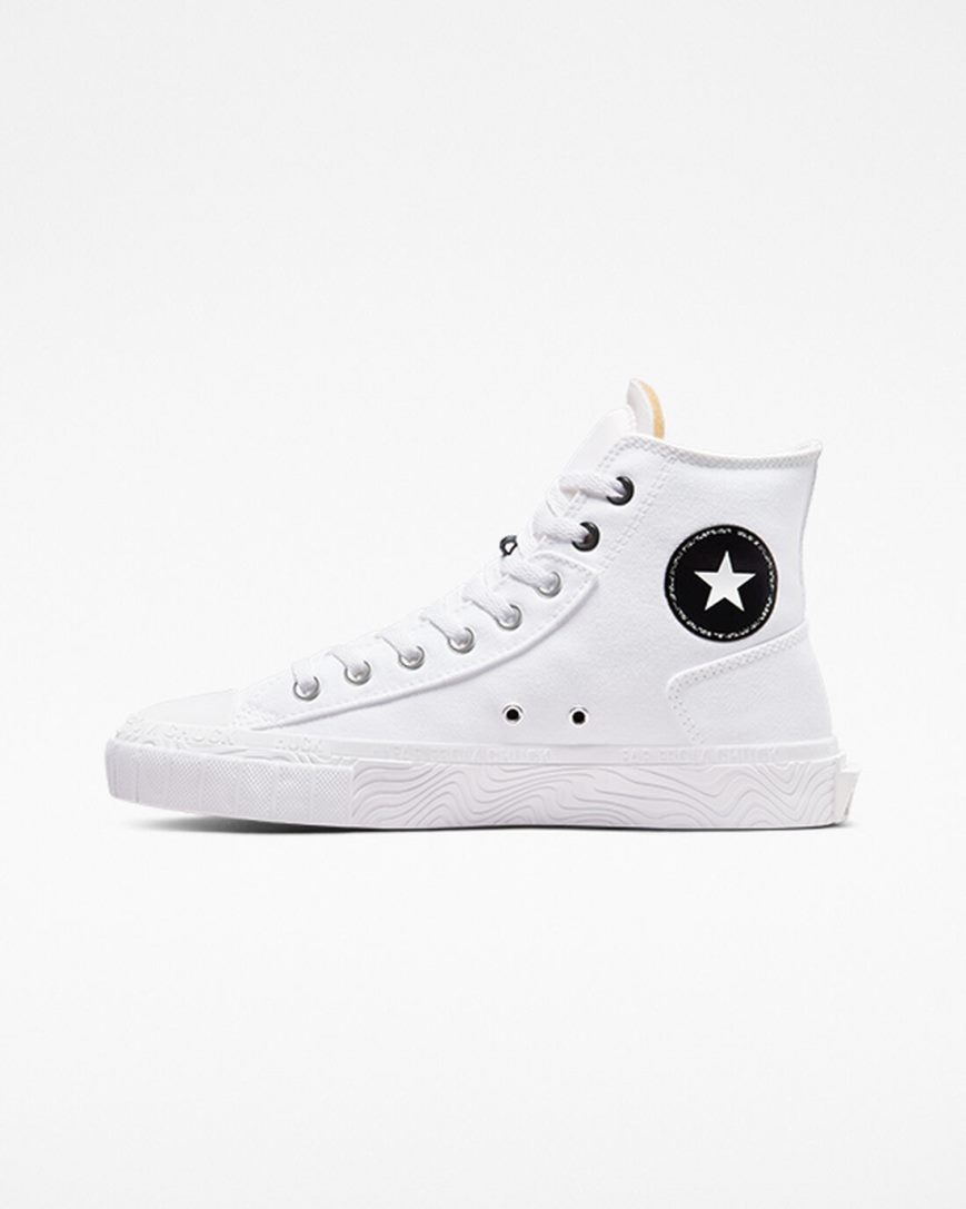 White / Black / White Converse Chuck Taylor Alt Star Canvas Men's High Top Shoes | ET91LK853