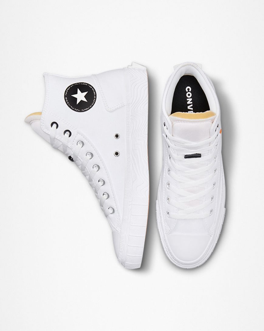 White / Black / White Converse Chuck Taylor Alt Star Canvas Men's High Top Shoes | ET91LK853