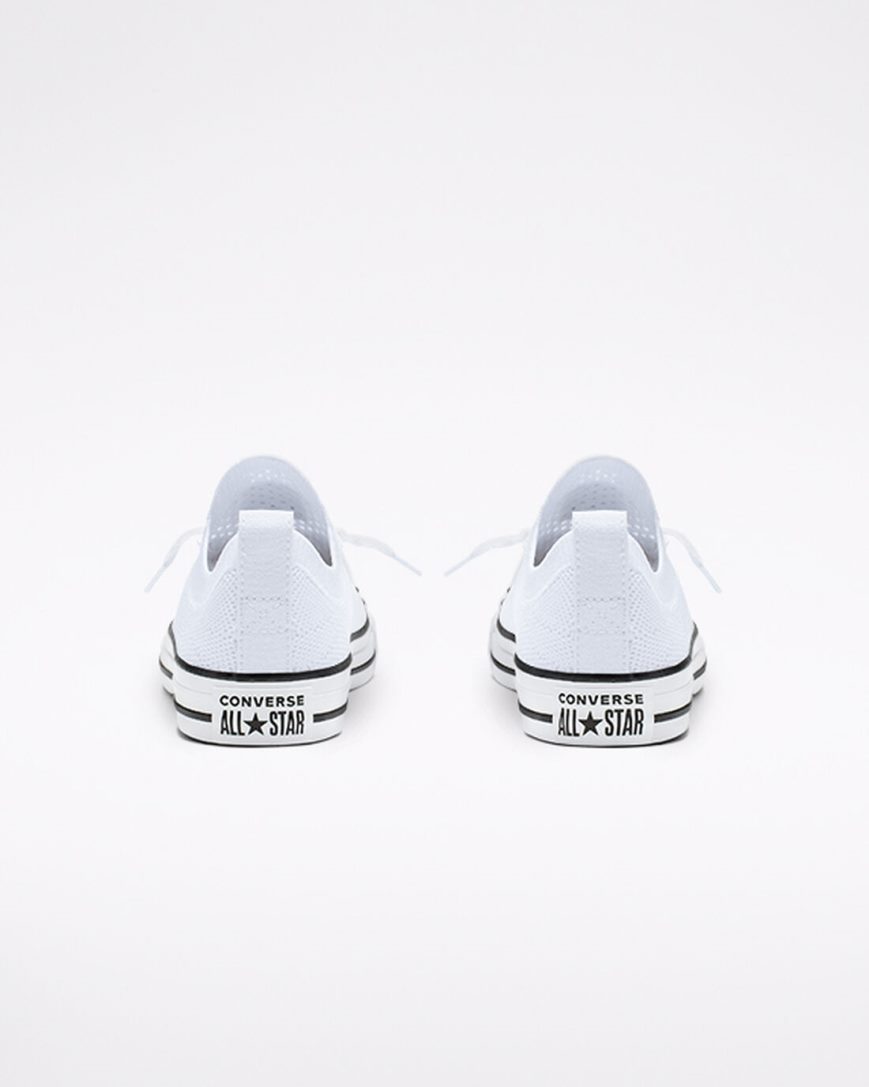 White / Black / White Converse Chuck Taylor All Star Shoreline Knit Slip Women's Low Top Shoes | JI8I145K7