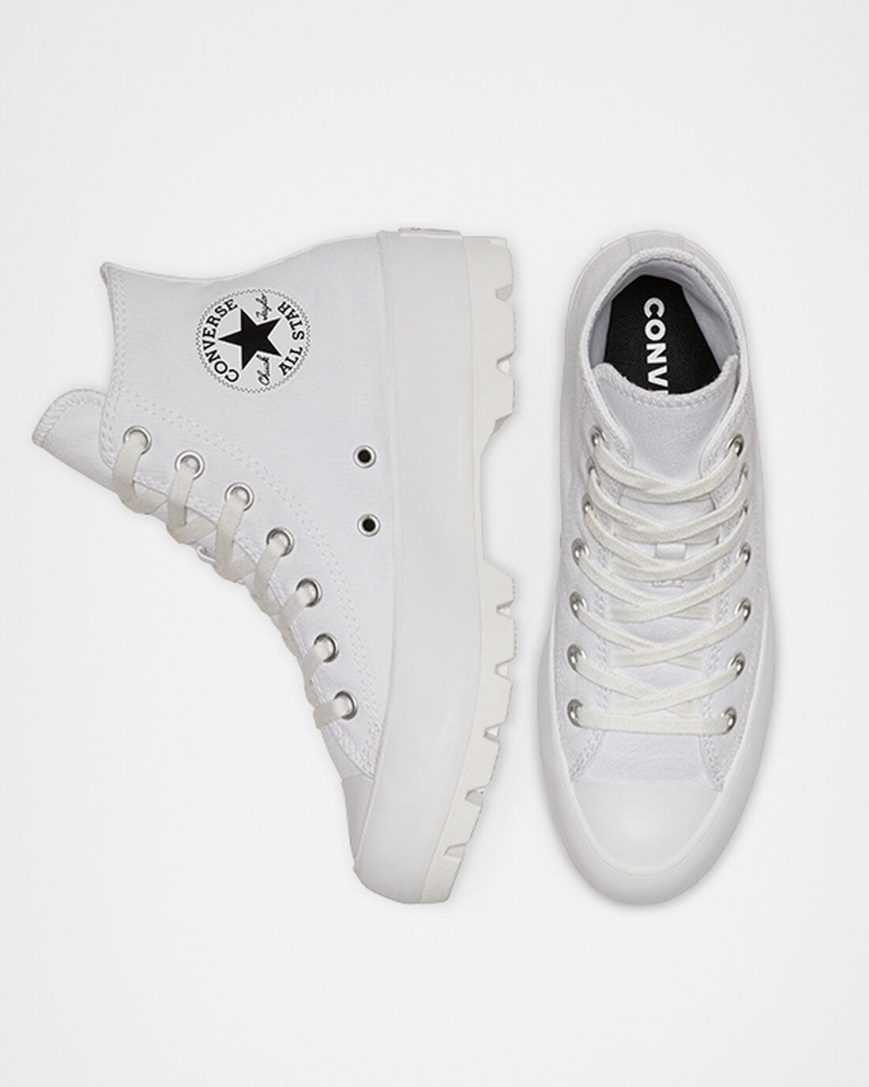 White / Black / White Converse Chuck Taylor All Star Lugged Women's High Top Shoes | JN59183I4