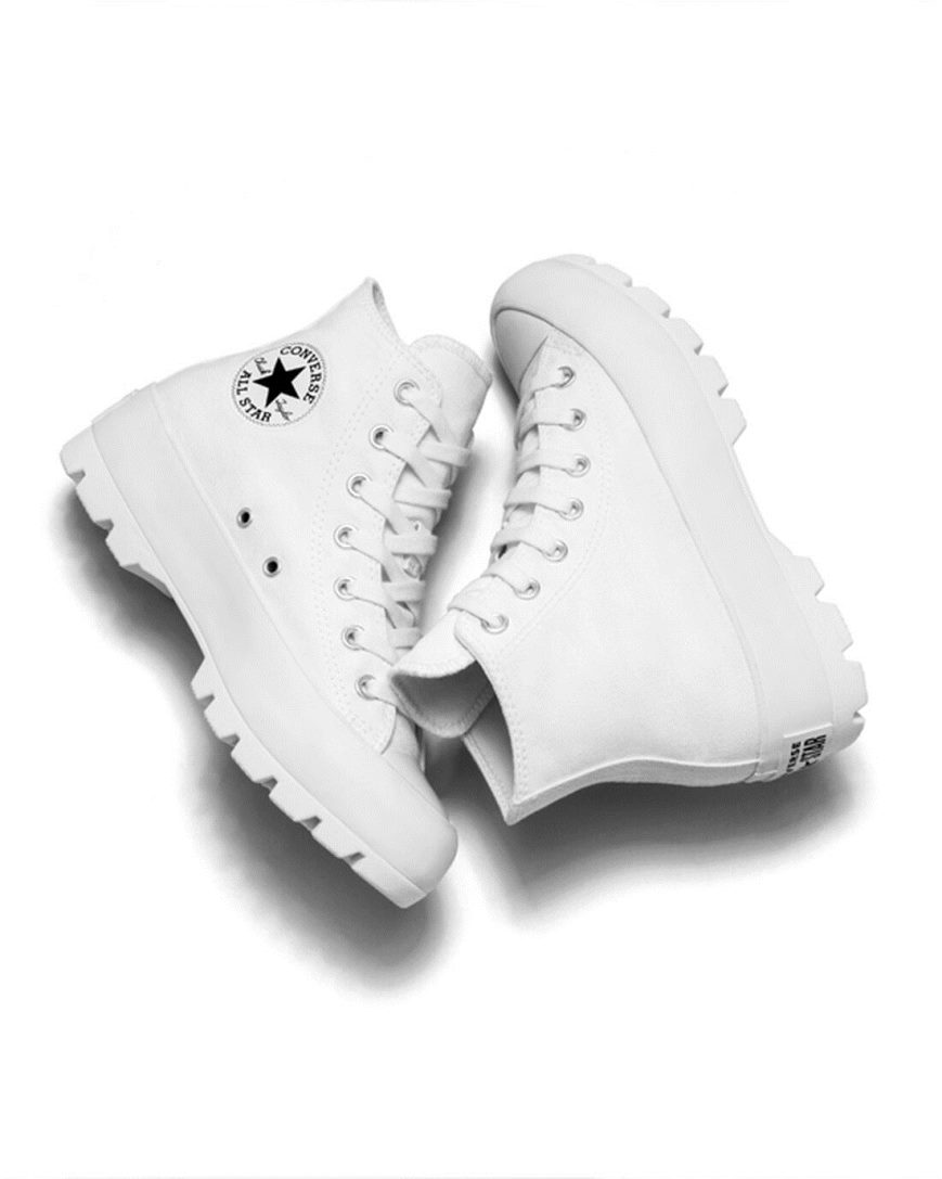 White / Black / White Converse Chuck Taylor All Star Lugged Women's High Top Shoes | JN59183I4