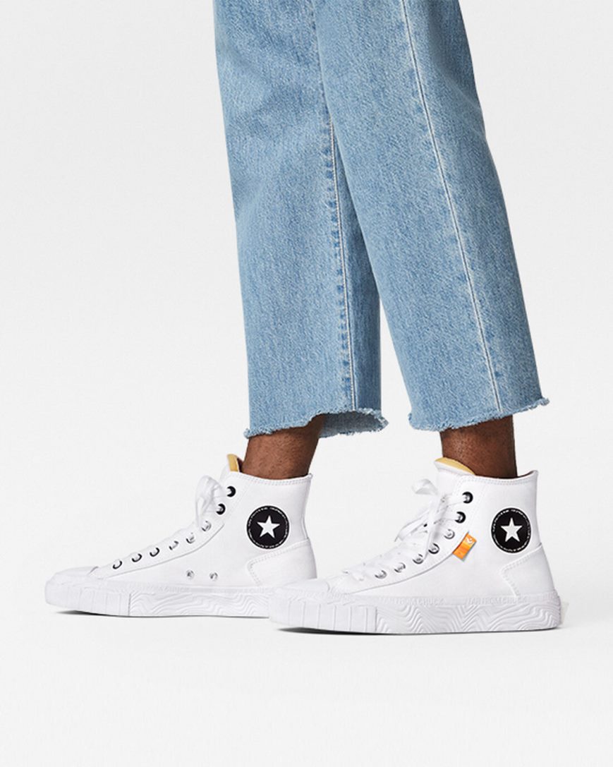 White / Black / White Converse Chuck Taylor Alt Star Canvas Women's High Top Shoes | RN14L9IK8