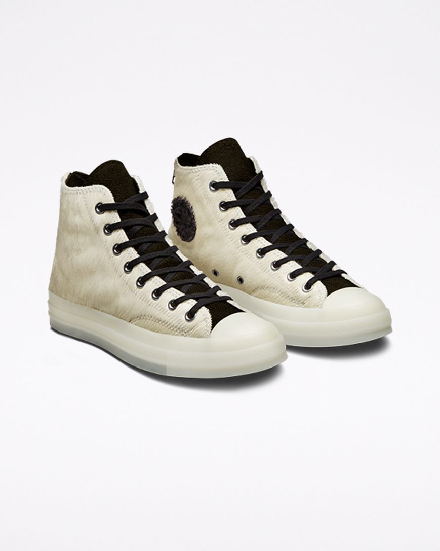 White / Black / White Converse x CLOT Chuck 70 Men's High Top Shoes | PV4LKI938