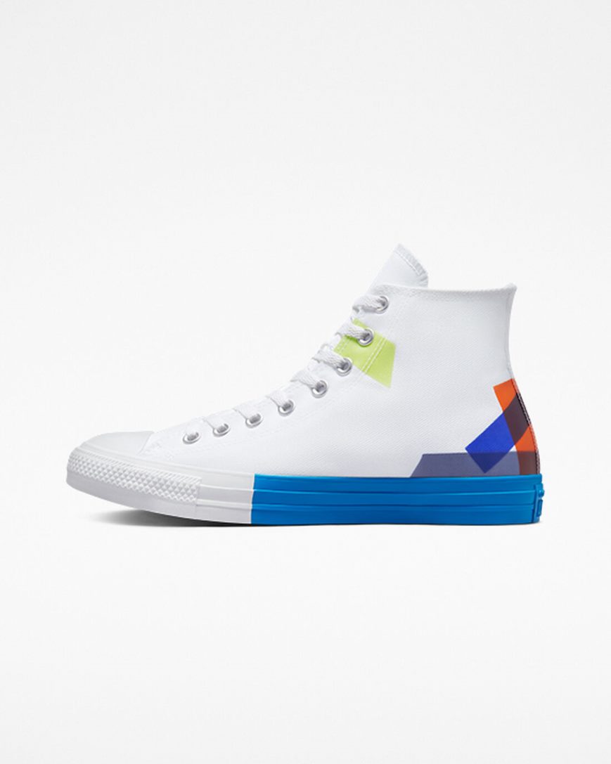 White / Blue / White Converse Chuck Taylor All Star Space Racer Women's High Top Shoes | ID45138L9