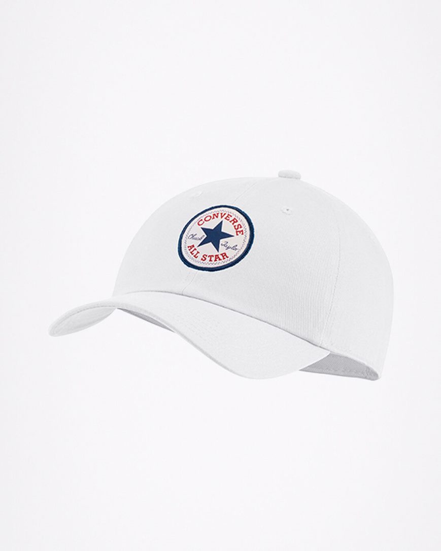 White Converse All Star Patch Baseball Men\'s Hats | DQKI87514