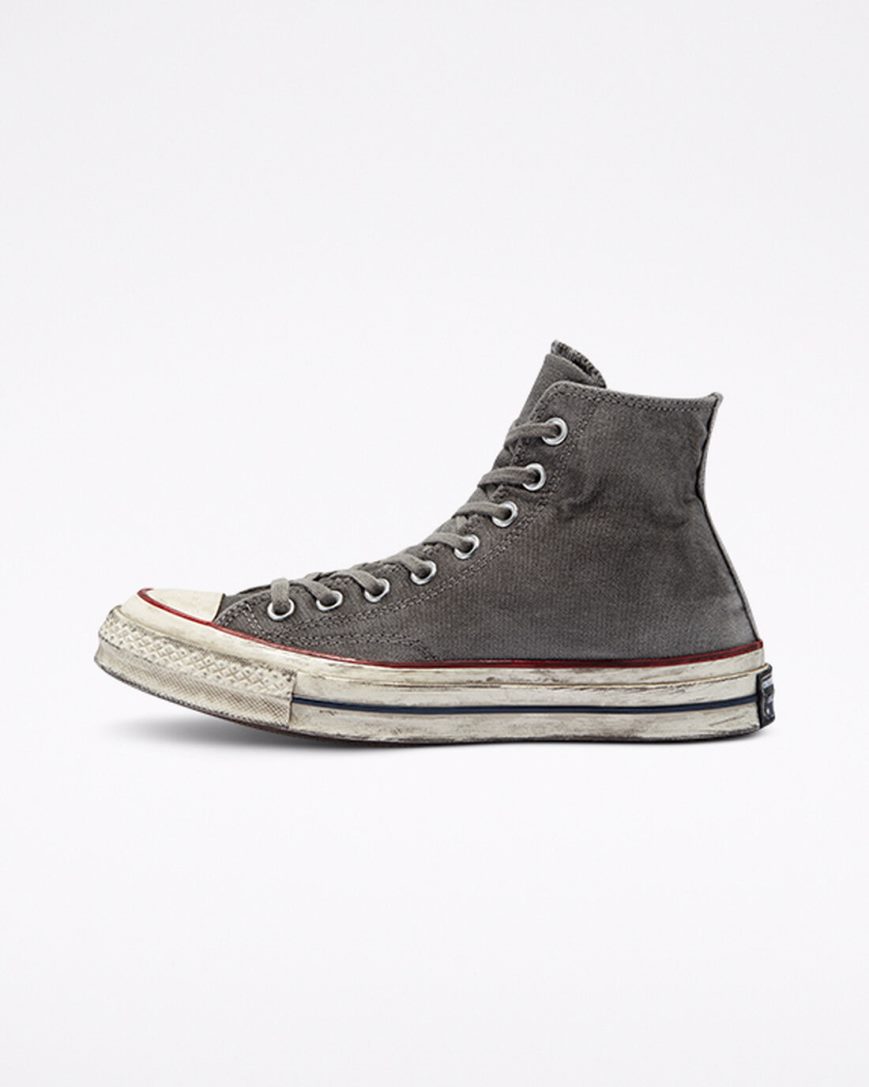 White Converse Chuck 70 Smoked Canvas Women's High Top Shoes | EULIK7539