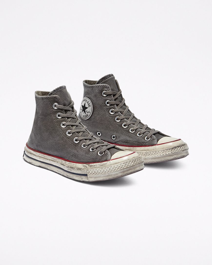 White Converse Chuck 70 Smoked Canvas Women's High Top Shoes | EULIK7539