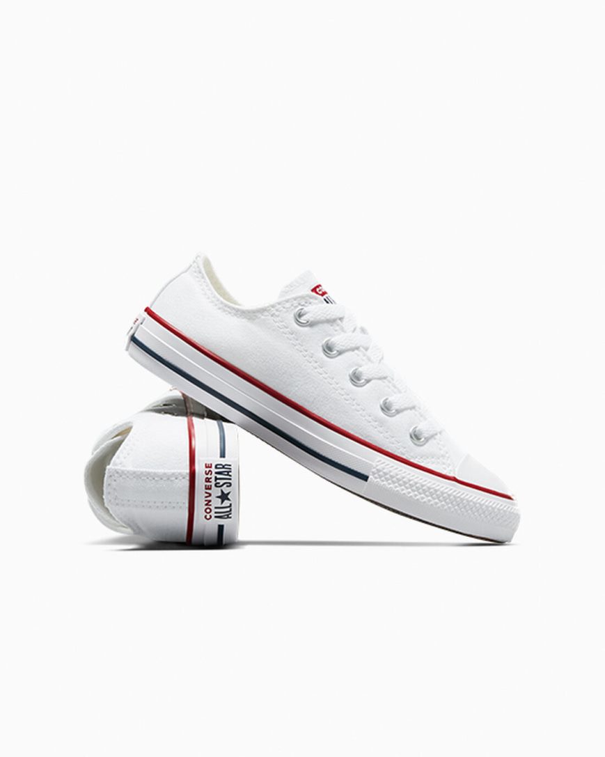 White Converse Chuck Taylor All Star Classic Girls' Low Top Shoes | GJ9LI3854