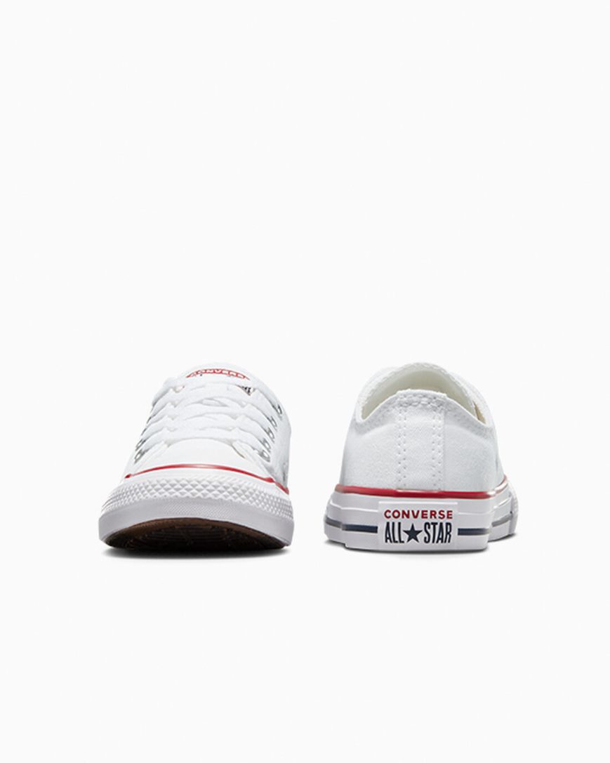 White Converse Chuck Taylor All Star Classic Girls' Low Top Shoes | GJ9LI3854