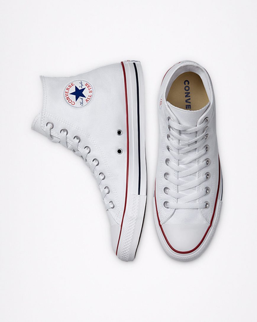 White Converse Chuck Taylor All Star Classic Men's High Top Shoes | QUL7K4935