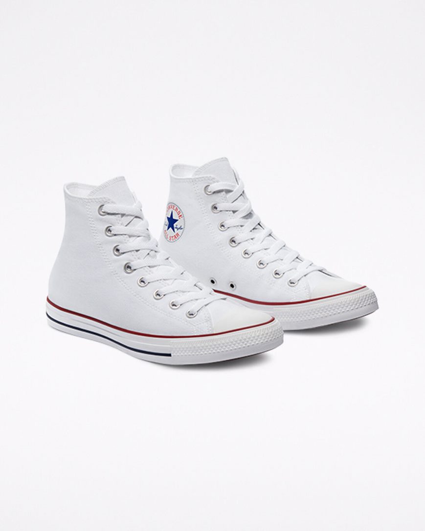 White Converse Chuck Taylor All Star Classic Men's High Top Shoes | QUL7K4935