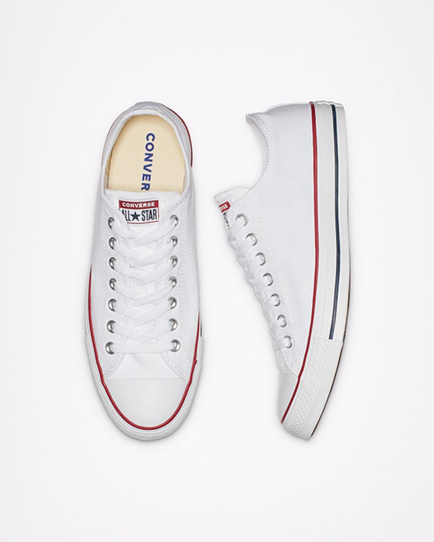 White Converse Chuck Taylor All Star Classic Men's Low Top Shoes | UT7L138KI