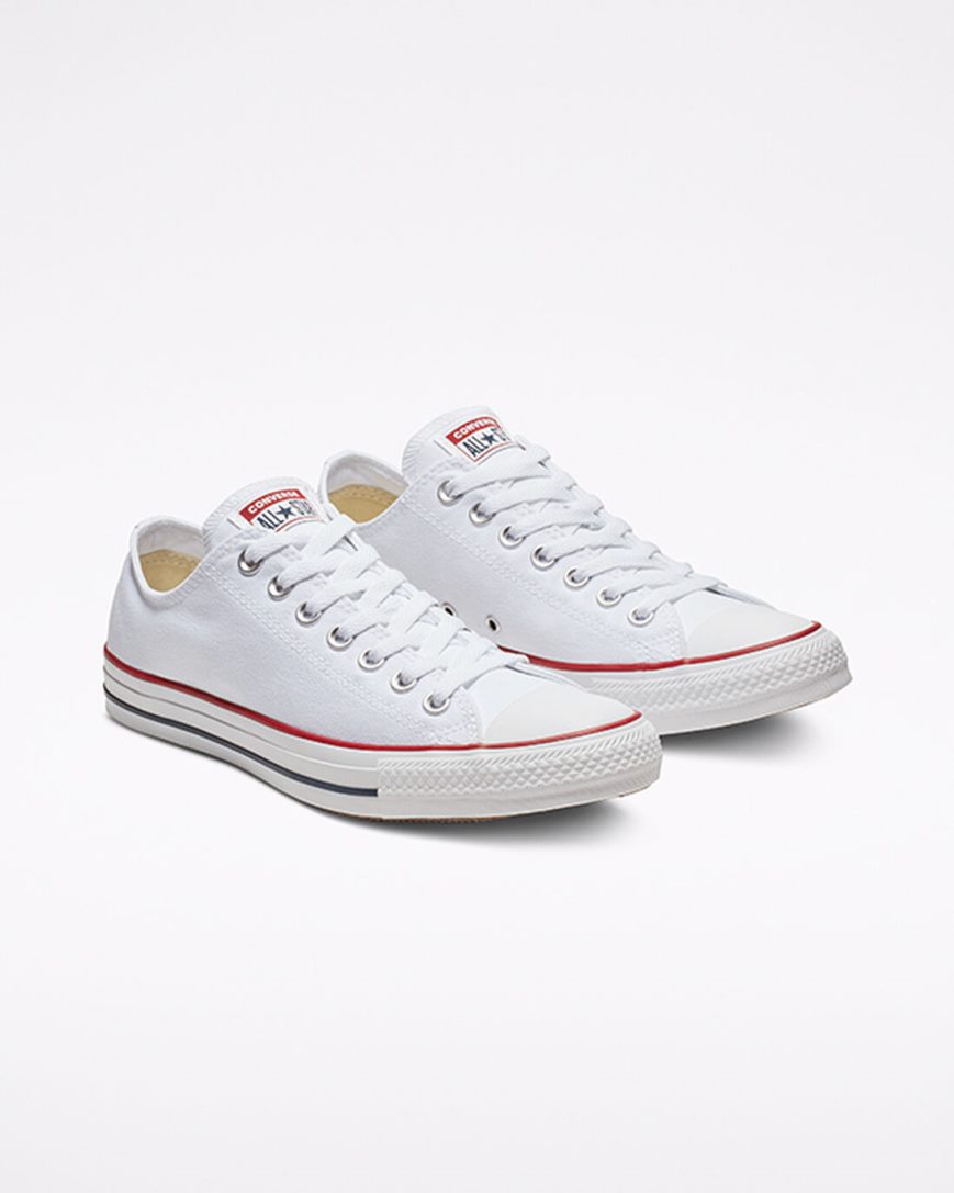 White Converse Chuck Taylor All Star Classic Men's Low Top Shoes | UT7L138KI