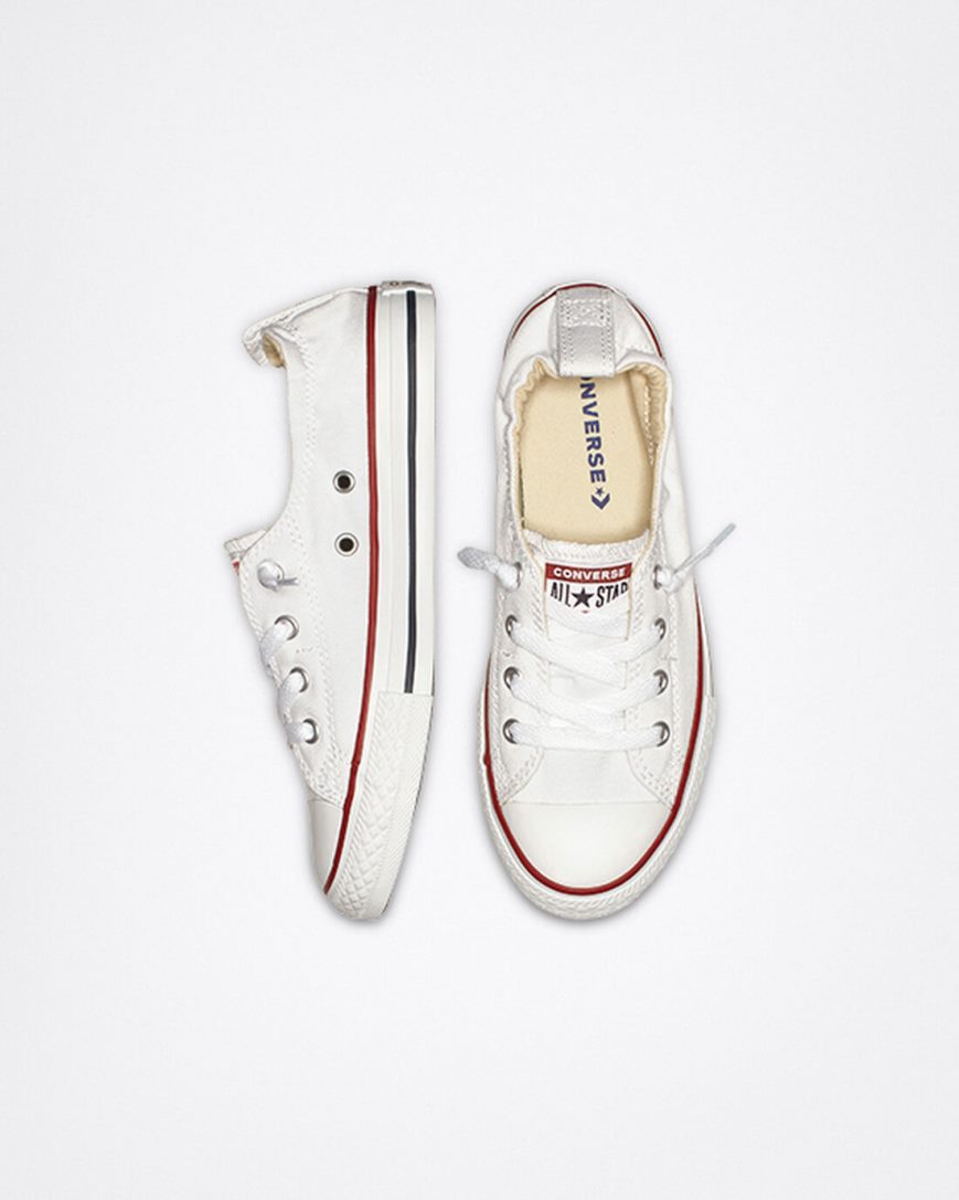 White Converse Chuck Taylor All Star Shoreline Girls' Slip On Shoes | AR78I5L34