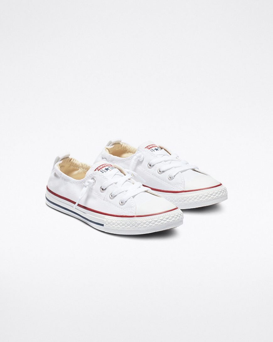 White Converse Chuck Taylor All Star Shoreline Girls' Slip On Shoes | AR78I5L34