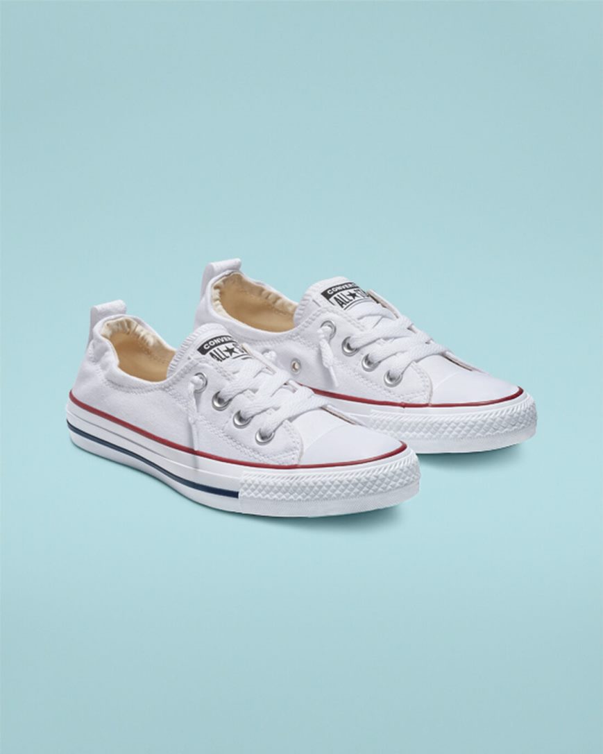 White Converse Chuck Taylor All Star Shoreline Women's Slip On Shoes | PW9K81L74