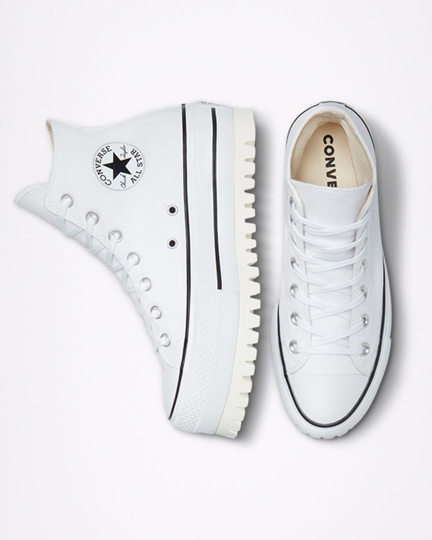 White Converse Chuck Taylor All Star Trek High Top Women's Platform Shoes | NX9I4573K