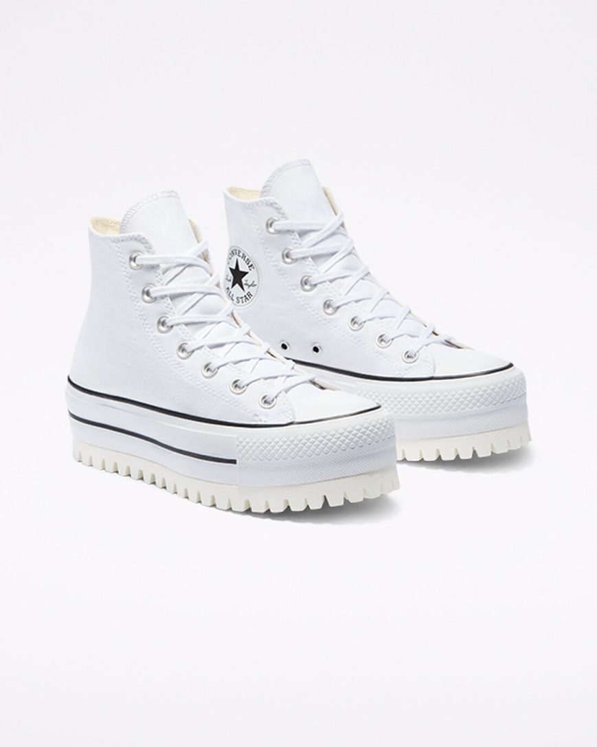 White Converse Chuck Taylor All Star Trek High Top Women's Platform Shoes | NX9I4573K