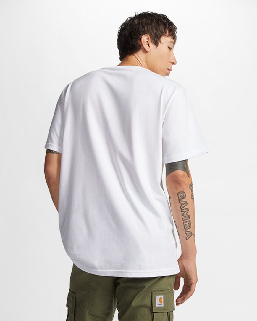 White Converse Cloud Fill Logo Men's T-Shirts | OXI594L78