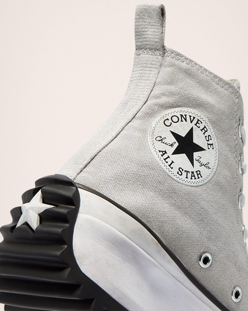 White Converse Run Star Hike Smoked Canvas High Top Women's Platform Shoes | HP539I48K