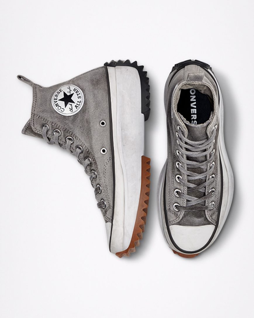 White Converse Run Star Hike Smoked Canvas High Top Women's Platform Shoes | HX9L1758I