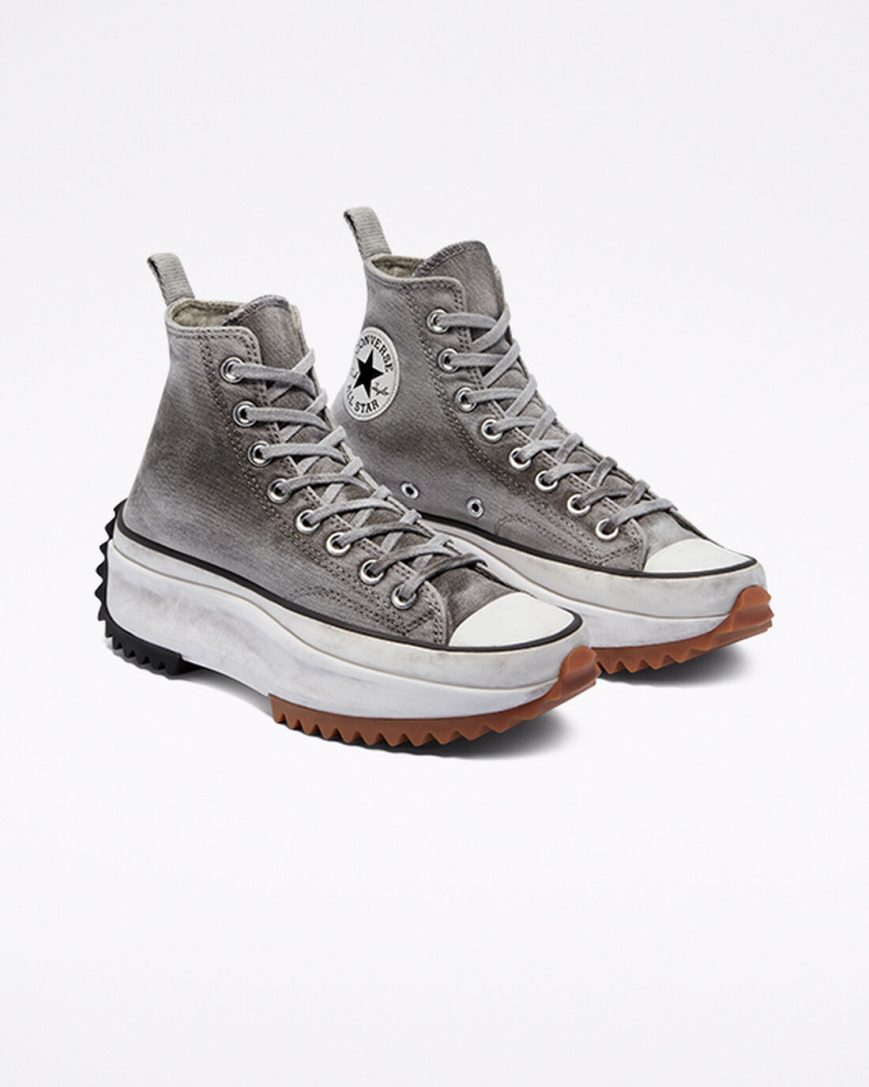 White Converse Run Star Hike Smoked Canvas High Top Women's Platform Shoes | SL3KI8154