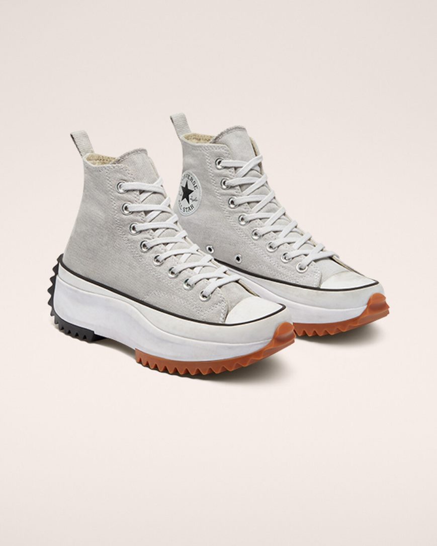 White Converse Run Star Hike Smoked Canvas High Top Women's Platform Shoes | VPL91745I