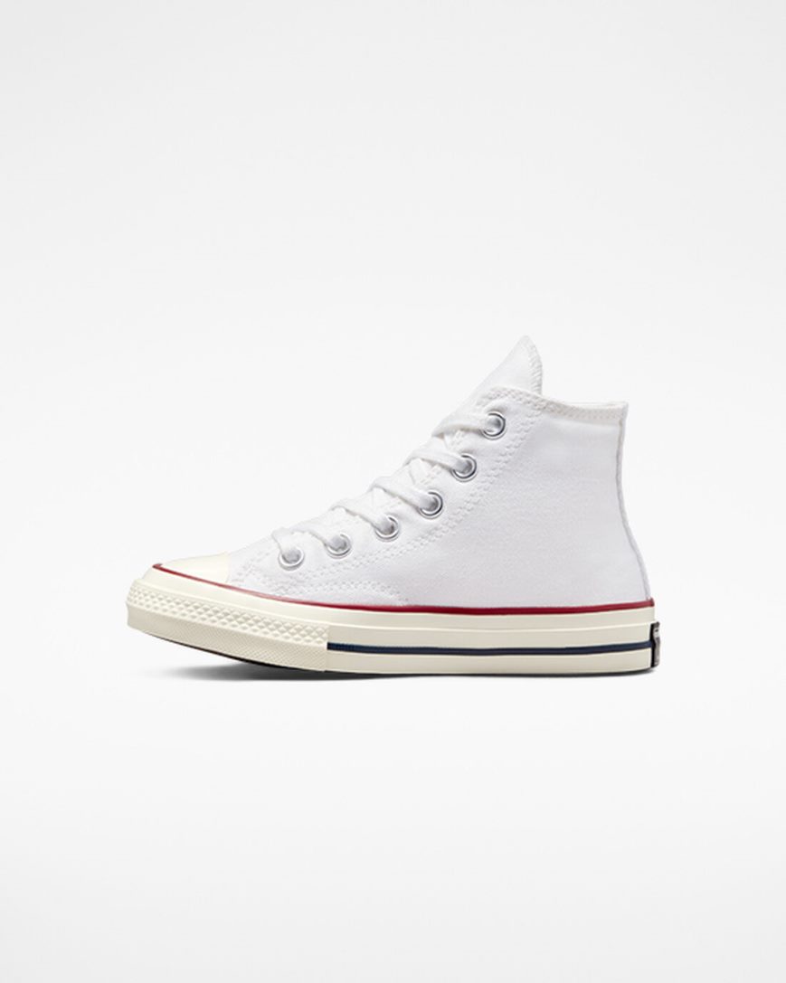 White / Dark Red Converse Chuck 70 Vintage Canvas Boys' High Top Shoes | EI15I94LK