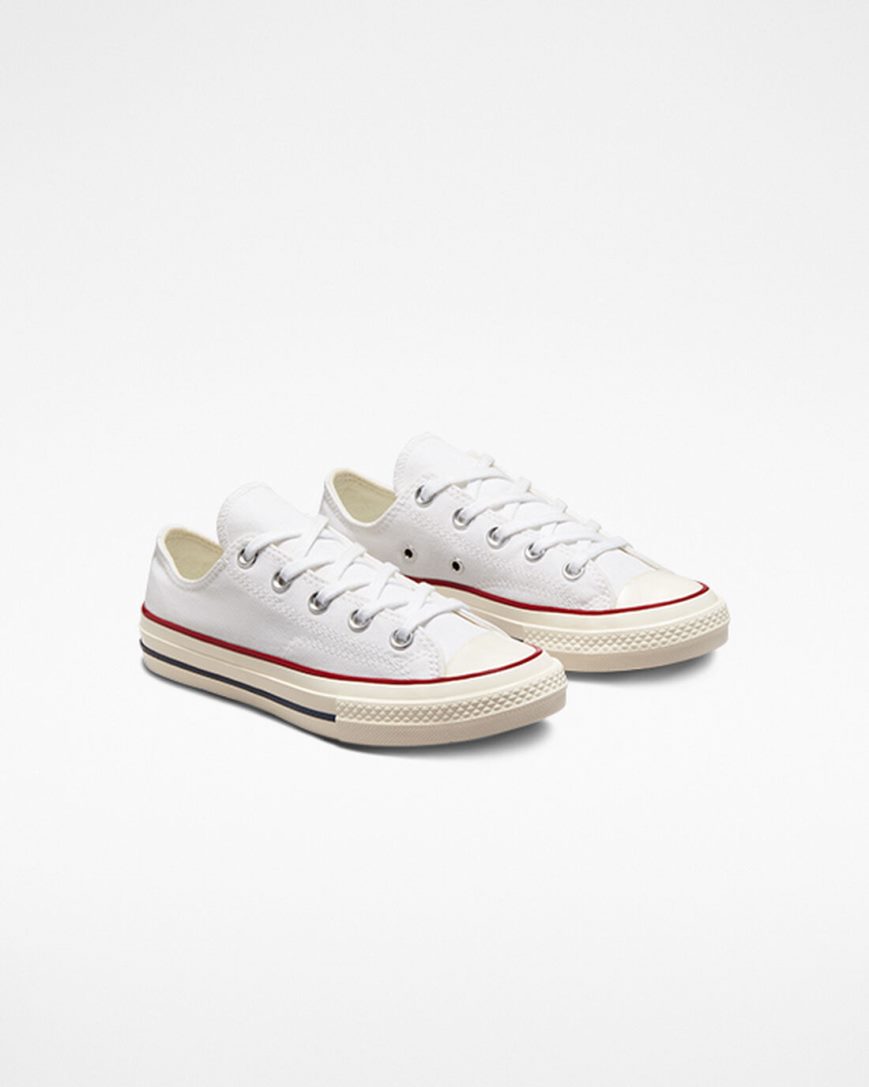 White / Dark Red Converse Chuck 70 Vintage Canvas Boys' Low Top Shoes | QR18K7L4I