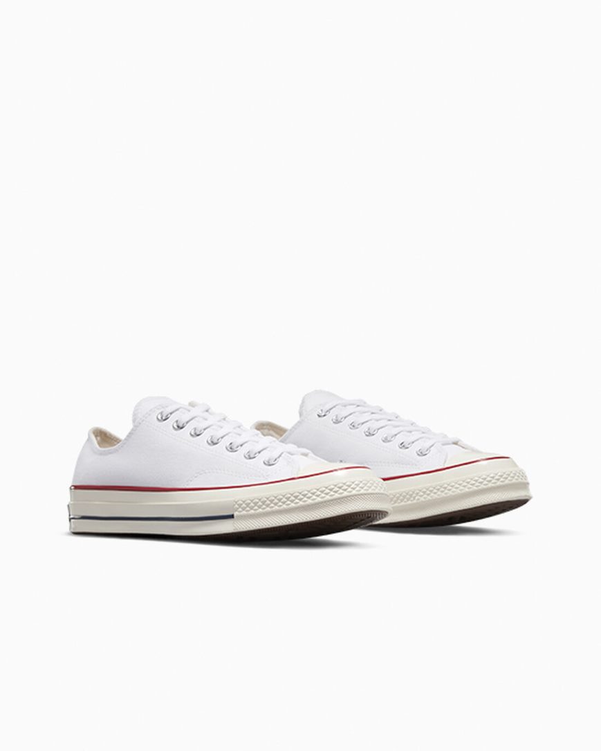 White / Dark Red Converse Chuck 70 Vintage Canvas Women's Low Top Shoes | UK95L831K