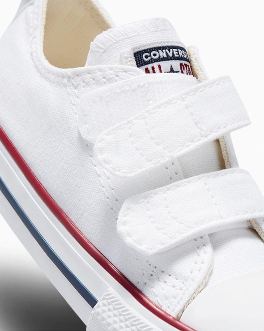 White / Dark Red / Navy Converse Chuck Taylor All Star Easy-On Boys' Low Top Shoes | JQ5K34IL7