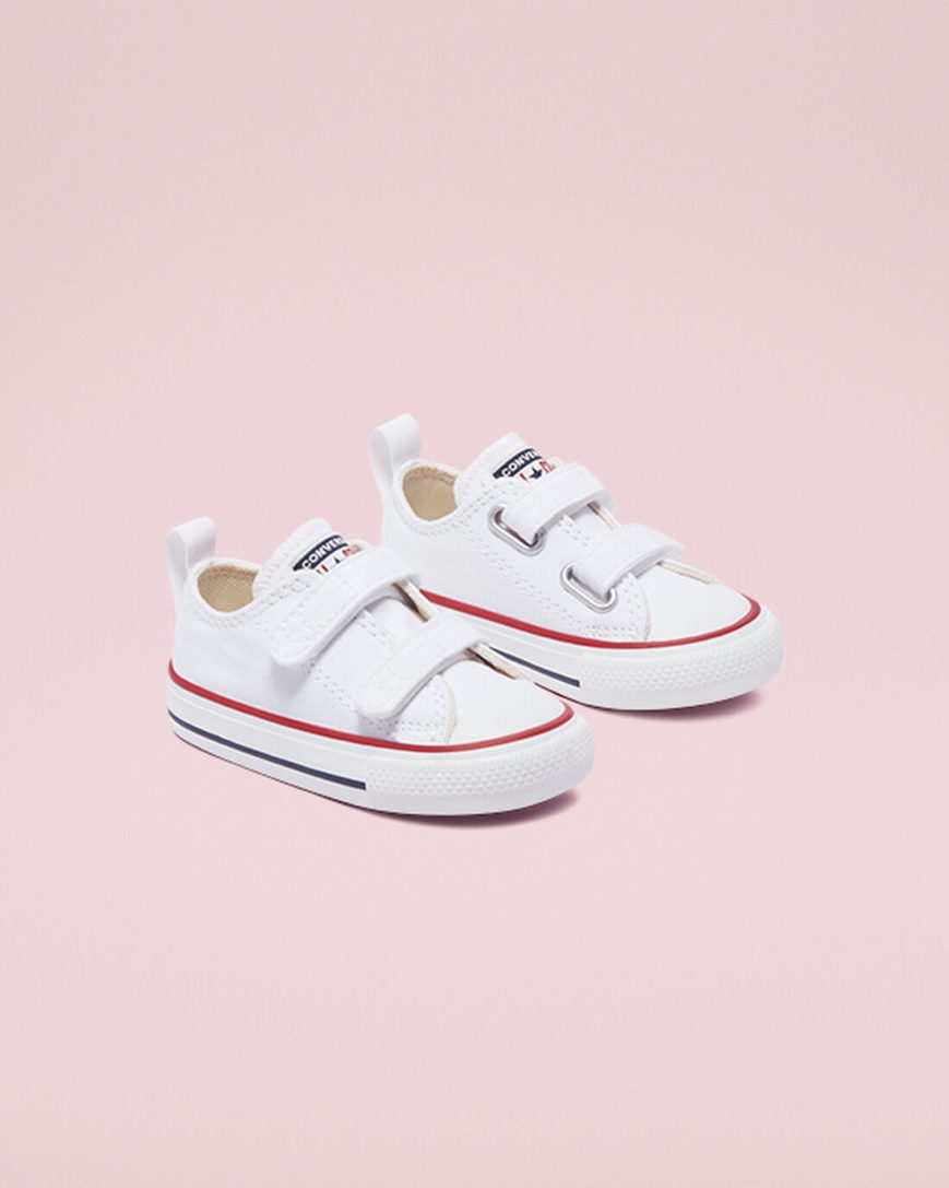 White / Dark Red / Navy Converse Chuck Taylor All Star Easy-On Boys' Low Top Shoes | JQ5K34IL7