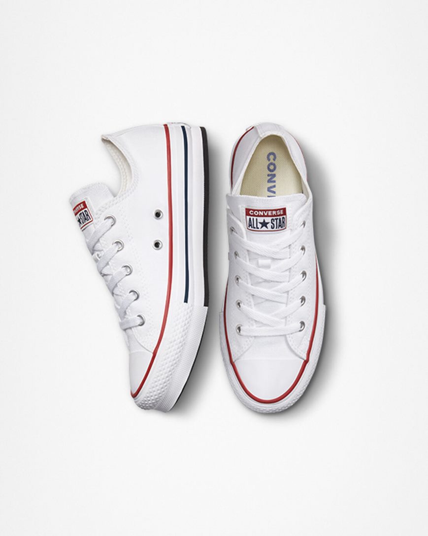 White / Dark Red / Navy Converse Chuck Taylor All Star Lift Low Top Girls' Platform Shoes | KT4537K81