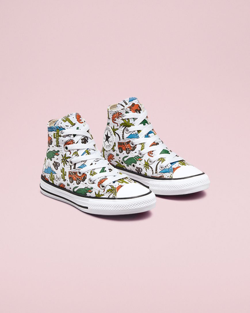 White / Green Converse Chuck Taylor All Star Desert Explorer Girls' High Top Shoes | DF1789K5I