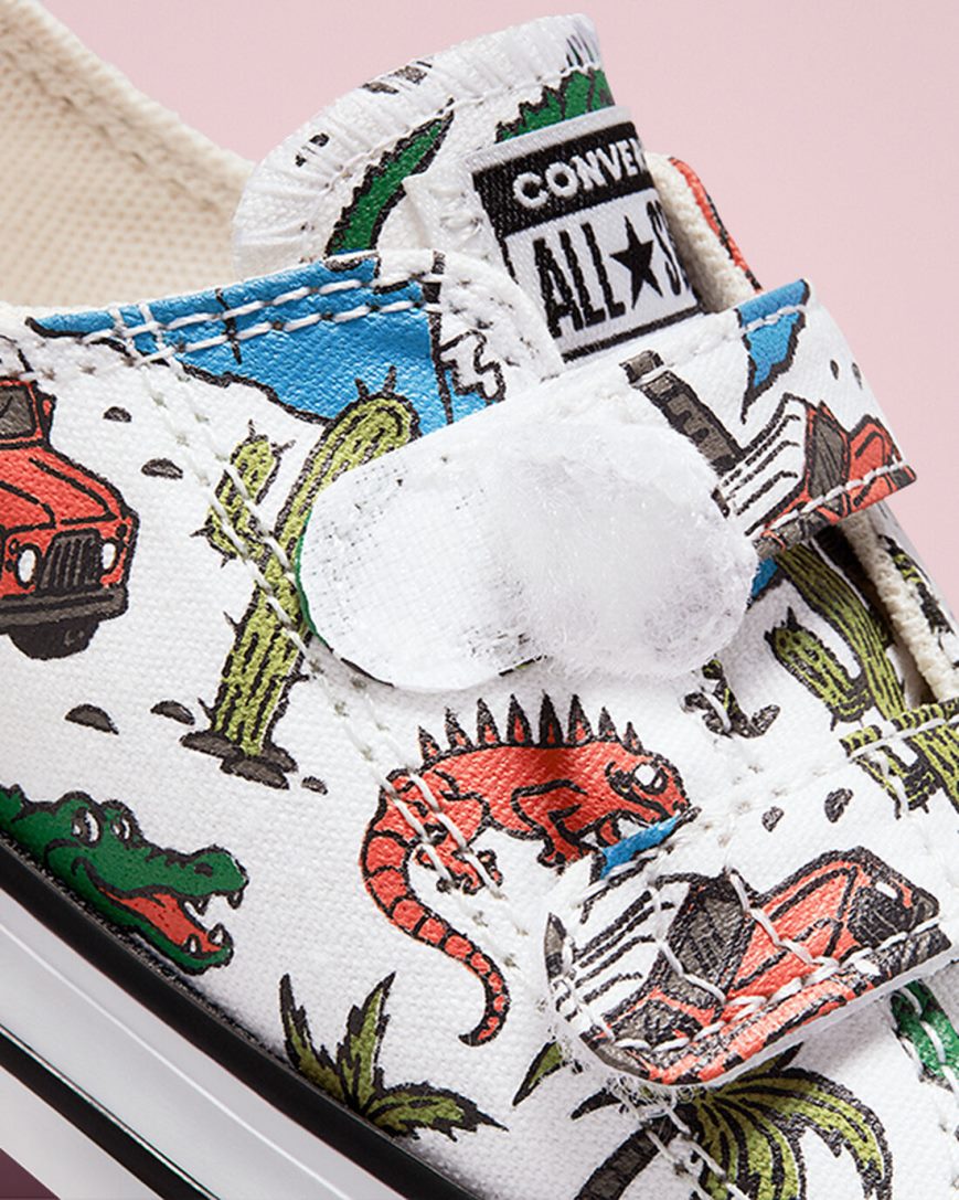 White / Green Converse Chuck Taylor All Star Easy-On Desert Explorer Girls' Low Top Shoes | TS3784L59