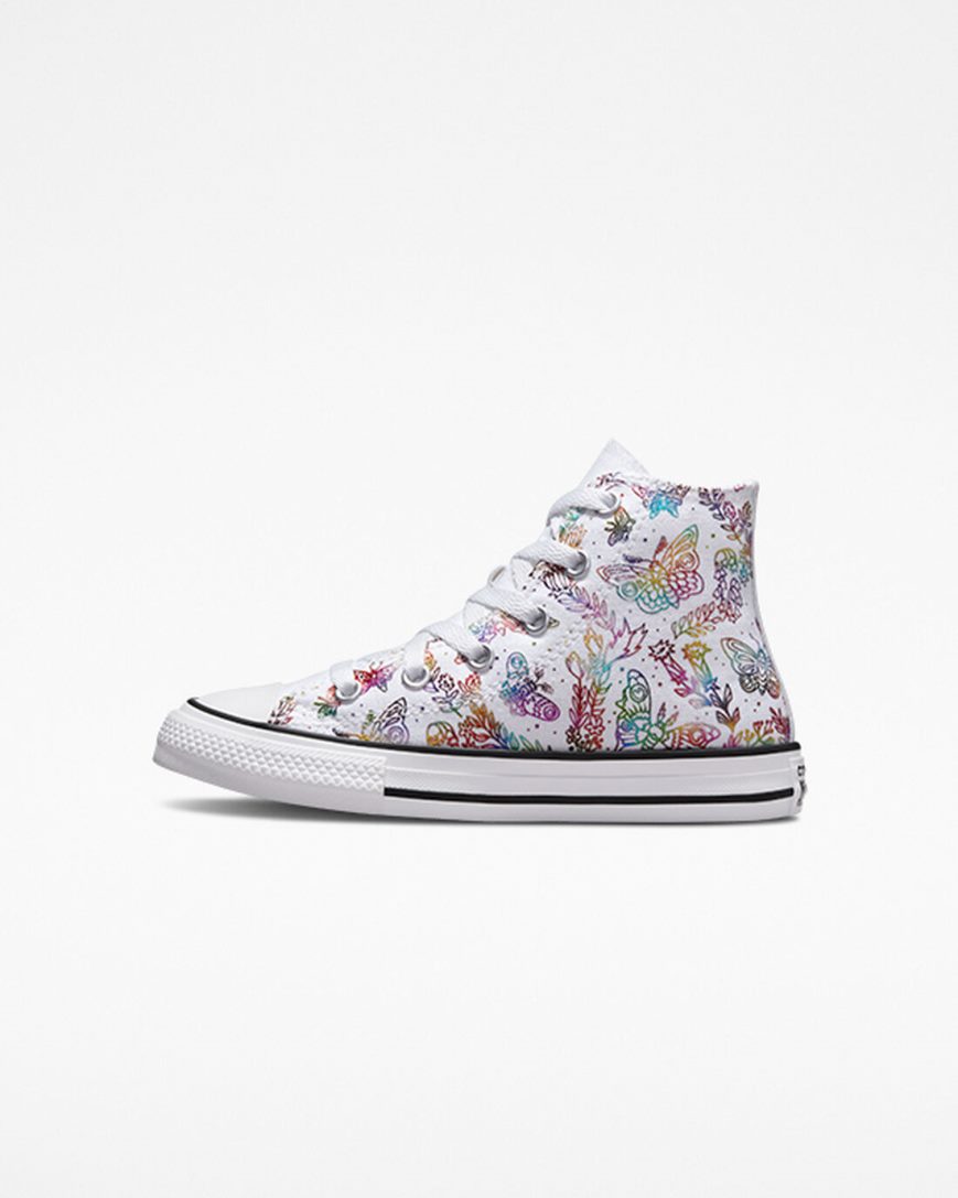 White / Pink / Purple / Blue Converse Chuck Taylor All Star Butterfly Shine Girls' High Top Shoes | VKIL387K9