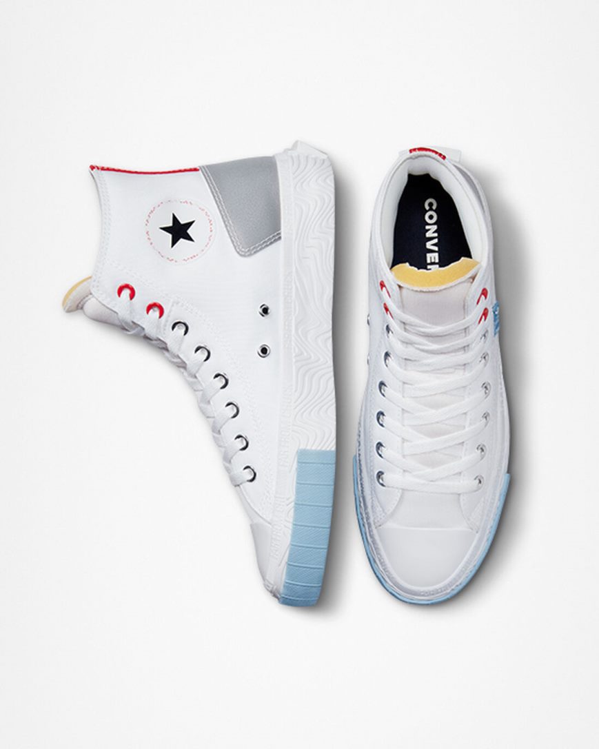 White / Red / Blue Converse Chuck Taylor Alt Star Reflective Shine Women's High Top Shoes | DA41K79L5