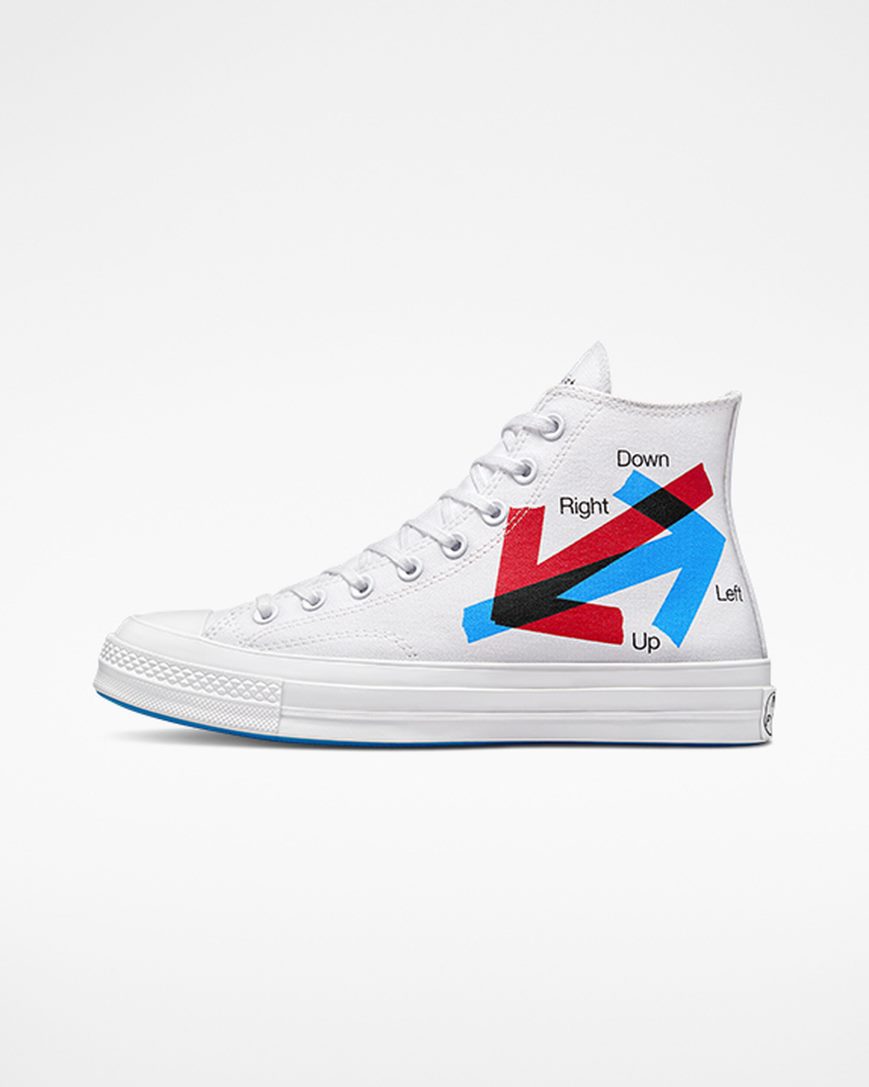 White / Red / Blue Converse x Patta x Experimental Jetset Chuck 70 Women's High Top Shoes | AK14L3I79