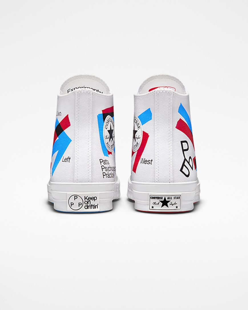 White / Red / Blue Converse x Patta x Experimental Jetset Chuck 70 Women's High Top Shoes | AK14L3I79