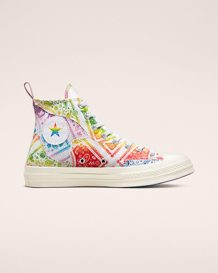 White / Red Converse Chuck 70 Pride Women\'s High Top Shoes | MN359L487