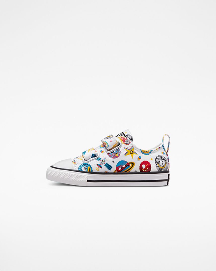 White / Red Converse Chuck Taylor All Star Easy-On Space Cruiser Boys' Low Top Shoes | YP84I3K19