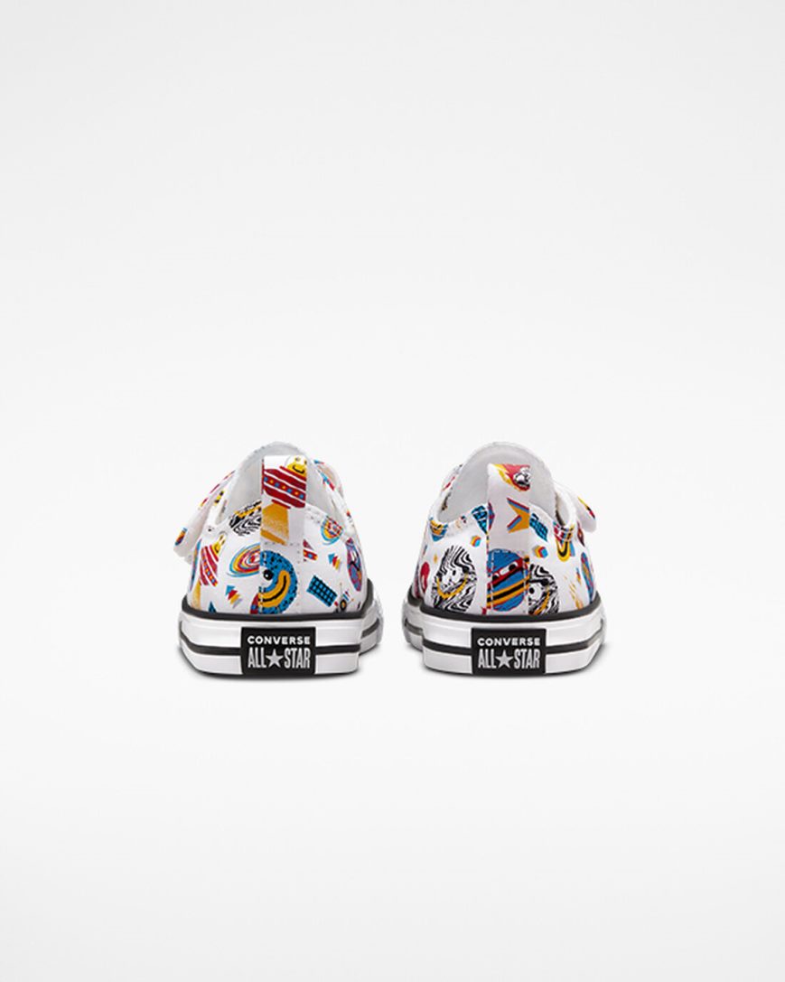 White / Red Converse Chuck Taylor All Star Easy-On Space Cruiser Boys' Low Top Shoes | YP84I3K19