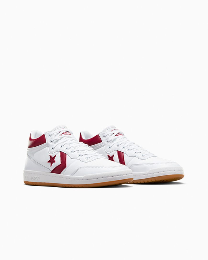 White / Red / White Converse CONS Fastbreak Pro Leather Men's Skate Shoes | NM9I538K1